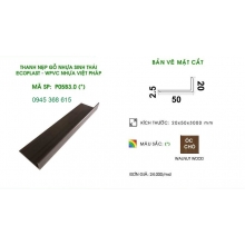 Gỗ nhựa sinh thái Ecoplast WPVC – Thanh nẹp 20×50 mm
